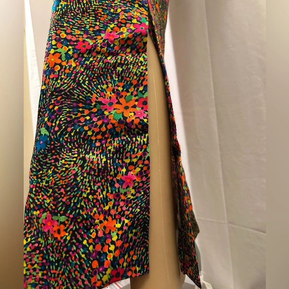 Sun Fashions of Hawaii Vintage Floral Long Sleeve Scoop Back Maxi Dress Size 8 - Picture 5 of 10